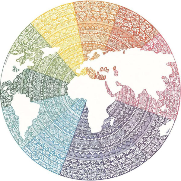 Ravensburger - Circle of Colors Mandala, 500 Piece Round Puzzle - Image 2