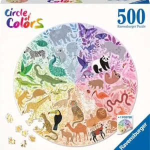 Ravensburger - Circle of Colors Animals 500 Piece Round Puzzle