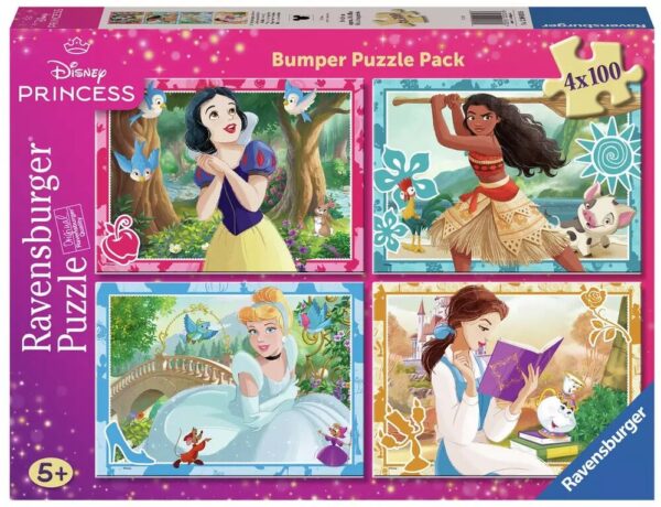Ravensburger - Disney Princess, Make your own Fairytale Bumper Puzzle Pack 4 x 100 Piece