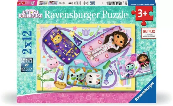 Ravensburger - Gabby's Dollhouse, Magical Sleepover 2 X 12 Piece Puzzle