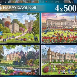 Ravensburger - Happy Days No 5, Royal Residences 4 x 500 Piece Puzzles