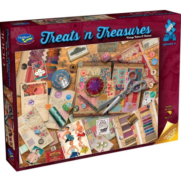Holdson - Treats n Treasures Series 4 - Vintage Fabric & Notions 1000 Piece Puzzle - Image 2