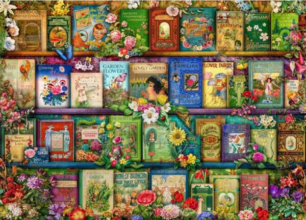 Vintage Summer Garden Book Shelf