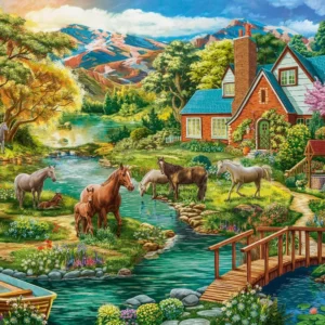 Castorland - Idyllic House with Horses 2000 Piece Puzzle