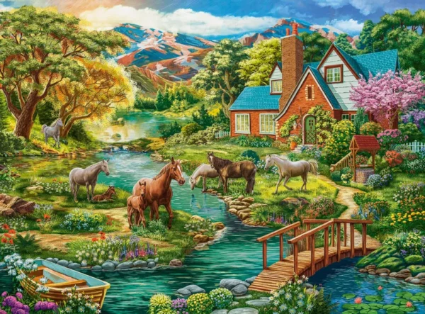 Castorland - Idyllic House with Horses 2000 Piece Puzzle