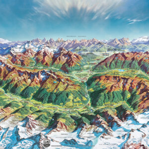 Heye - Map Art - Alpine Mountain World 2000 Piece Puzzle