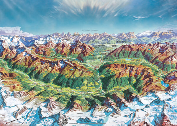 Heye - Map Art - Alpine Mountain World 2000 Piece Puzzle
