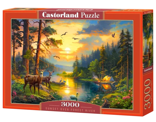 Castorland - Sunset over Forest River 3000 Piece Puzzle - Image 2