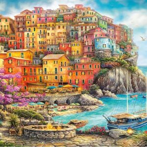 Cherry Pazzi - A Beautiful Day at Cinque Terre 2000 Piece Puzzle