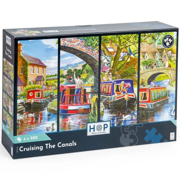 House of Puzzles - Cruising the Canals 4 x 500 Piece Puzzle Set
