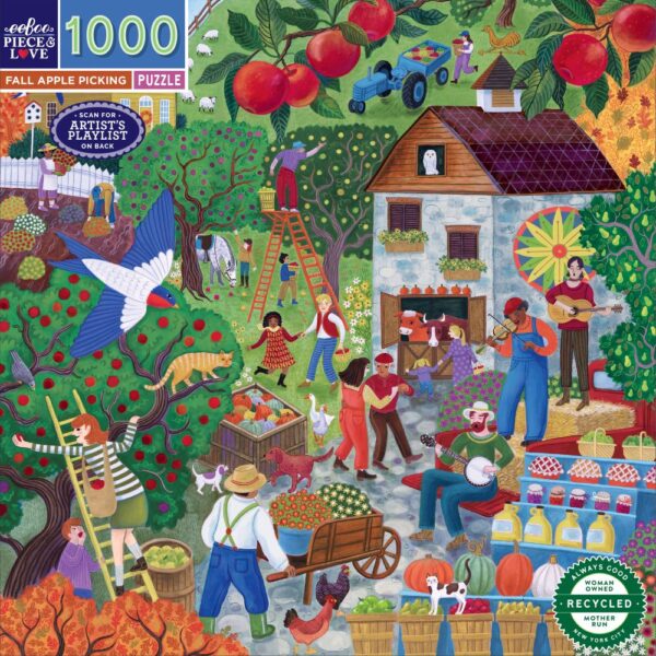 eeBoo - Fall Apple Picking 1000 Piece Puzzle