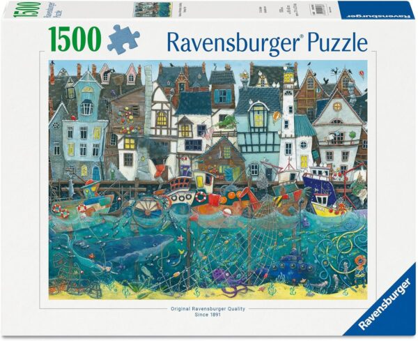 Ravensburger - Harbour of Wonders, A Bustling Fantasy Port 1500 Piece Puzzle - Image 2