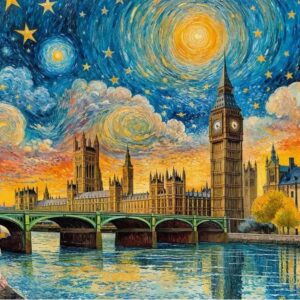 Cherry Pazzi - Impressionist Sky over London 1000 Piece Puzzle