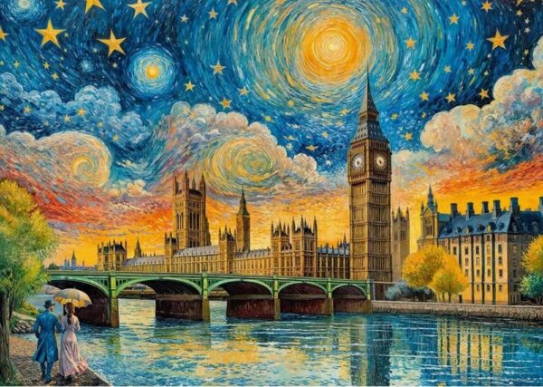Cherry Pazzi - Impressionist Sky over London 1000 Piece Puzzle