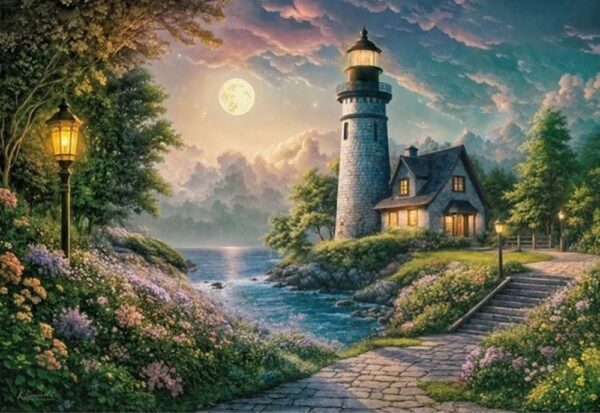 Cherry Pazzi - Moonlight Lighthouse 500 Piece Puzzle