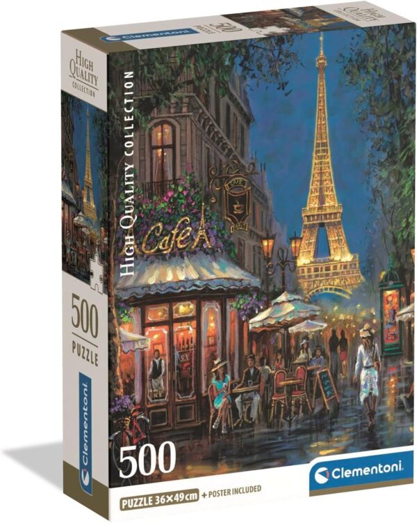 Clementoni - Night at Eiffel Cafe 500 Piece Puzzle - Image 2