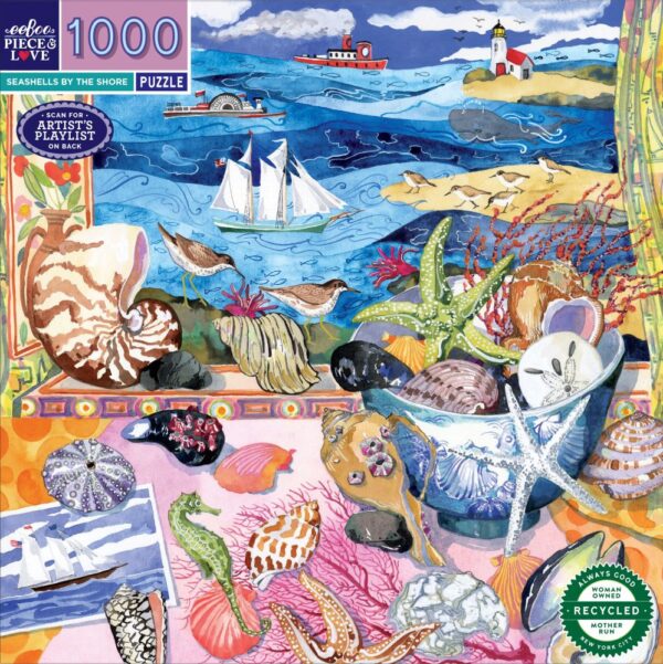 eeBoo - Seashells by the Shore 1000 Piece Puzzle
