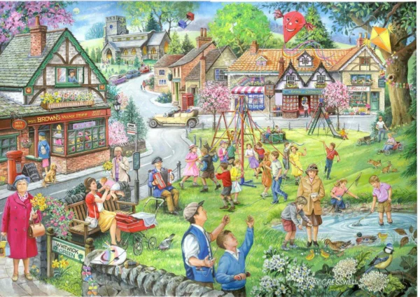 House of Puzzles - Seasons on the Green 4 x 500 Piece Puzzle Set - Image 3