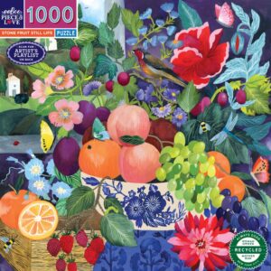eeBoo - Stone Fruit Still Life 1000 Piece Puzzle