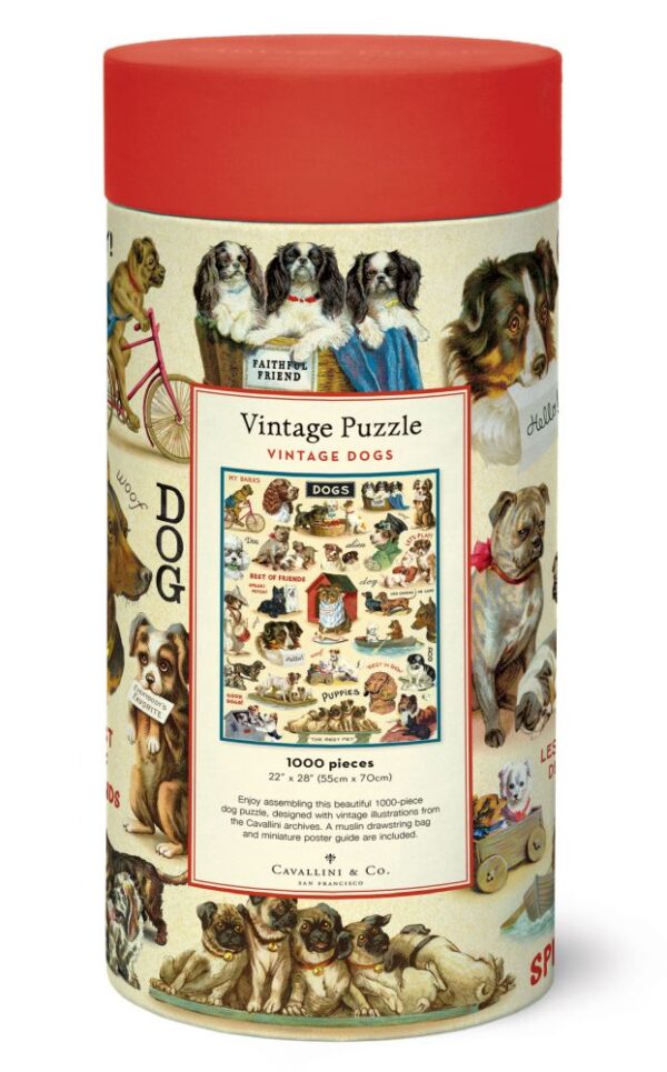 Cavallini & Co - Vintage Dogs 1000 Piece Puzzle - Image 3