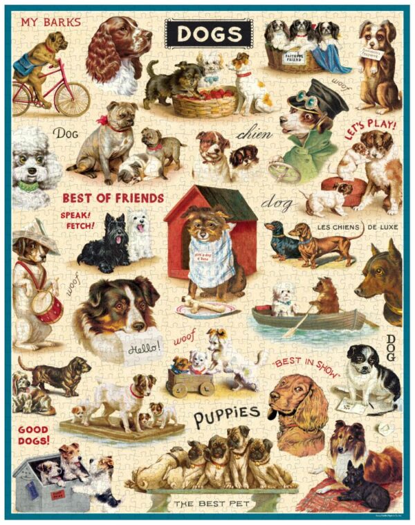 Cavallini & Co - Vintage Dogs 1000 Piece Puzzle - Image 2