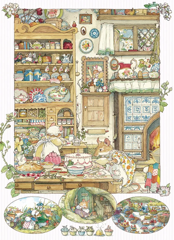 Cobble Hill - Brambly Hedge Picnic Preparations 500 Larger Piece Puzzle