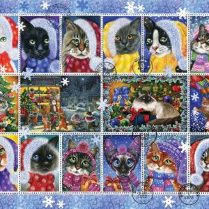 Anatolian - Christmas Cat Stamp Collection 1000 Piece Puzzle