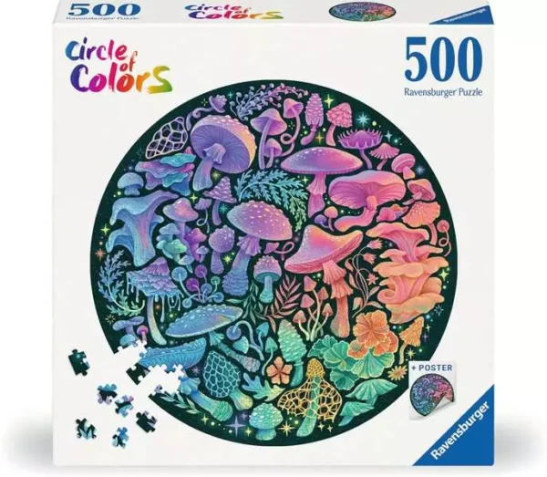 Ravensburger - Circle of Colors Mushrooms 500 Piece Round Puzzle - Image 2