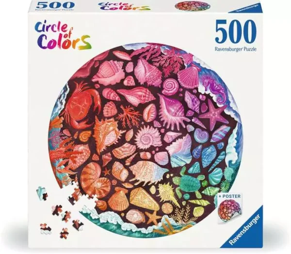 Ravensburger - Circle of Colors Seashells 500 Piece Round Puzzle - Image 2