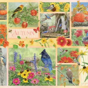 Cobble Hill - Garden Birds in Autumn 500 Larger Piece Puzzle