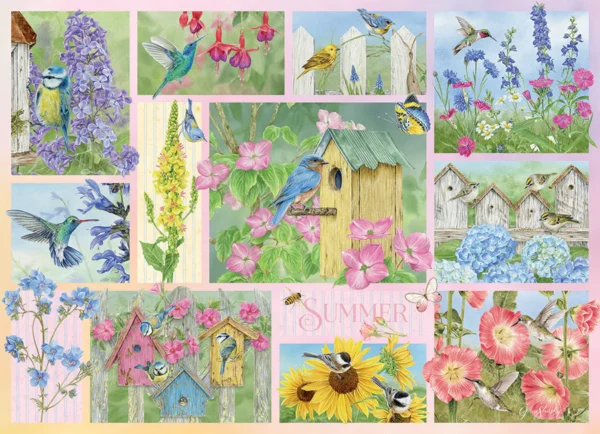 Cobble Hill - Garden Birds in Summer 500 Larger Piece Puzzle
