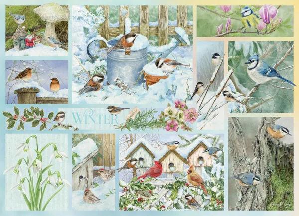 Cobble Hill - Garden Birds in Winter 500 Larger Piece Puzzle