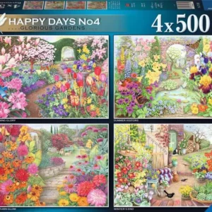 Ravensburger - Happy Days No 4, Glorious Gardens 4 x 500 Piece Puzzles