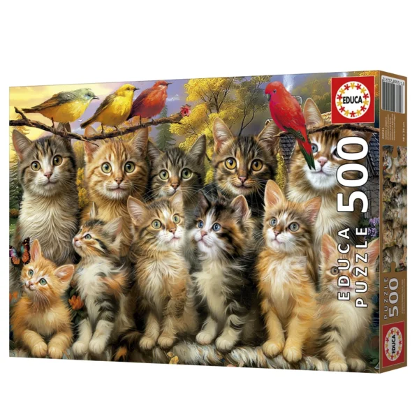 Educa - Kittens & Birds 500 Piece Puzzle - Image 2