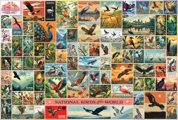 Cobble Hill - National Birds of the World 2000 Piece Puzzle