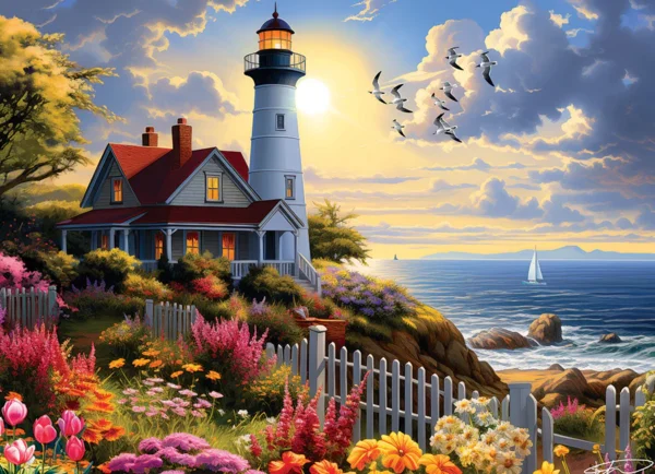Cobble Hill - To the Lighthouse 500 Larger Piece Puzzle
