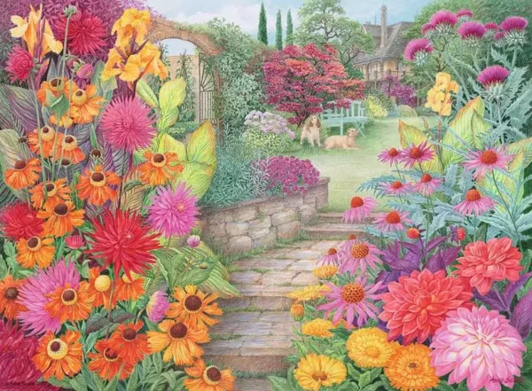 Ravensburger - Happy Days No 4, Glorious Gardens 4 x 500 Piece Puzzles - Image 2