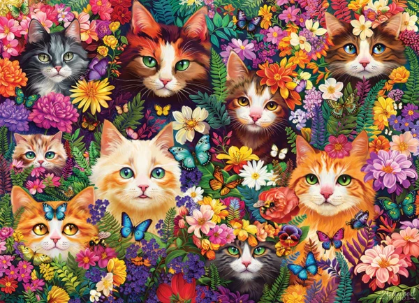 Cobble Hill - Blooming Whiskers 1000 Piece Puzzle