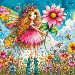 Delfy - Blush Garden Whispers 1000 Piece Puzzle
