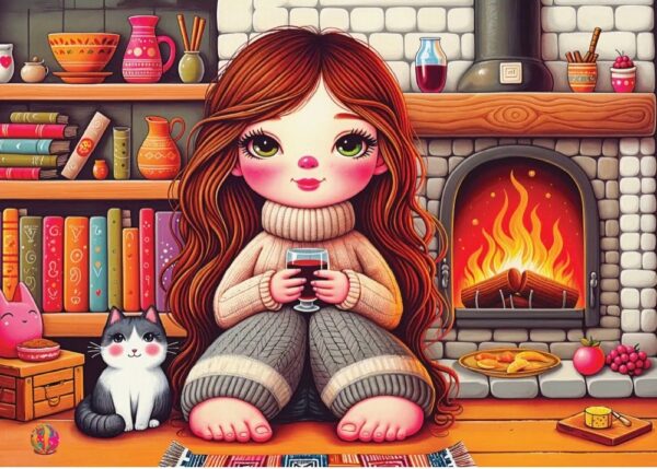 Delfy - Fireside Evening Bliss 1000 Piece Puzzle