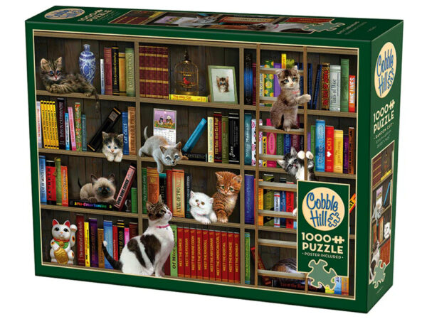 Cobble Hill - Kitty Librarians 1000 Piece Puzzle - Image 2
