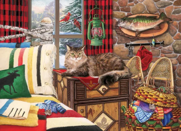 Cobble Hill - Lodge Cat 1000 Piece Puzzle