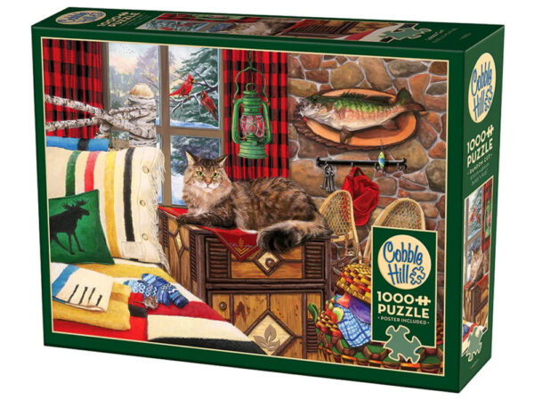Cobble Hill - Lodge Cat 1000 Piece Puzzle - Image 2