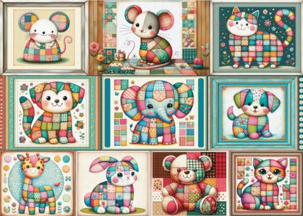 Delfy - Patchwork Animal Parade 1000 Piece Puzzle