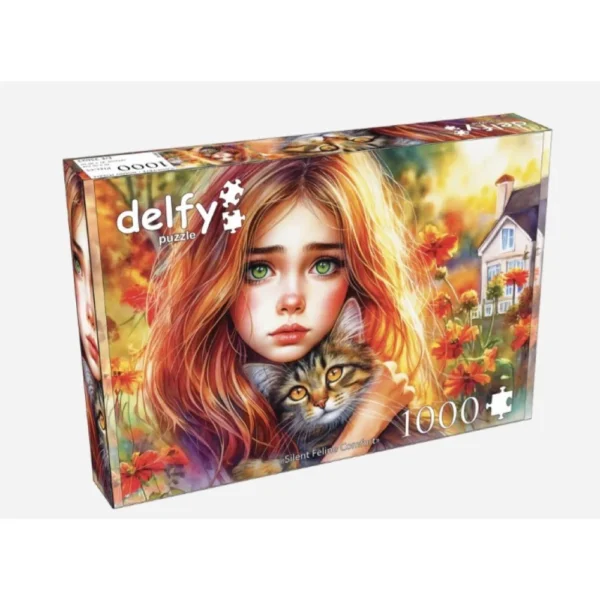 Delfy - Silent Feline Comfort 1000 Piece Puzzle - Image 2