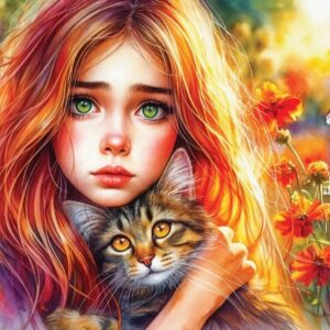 Delfy - Silent Feline Comfort 1000 Piece Puzzle