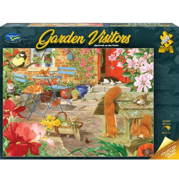 Holdson - Garden Visitors, Squirrels on the Patio 1000 Piece Puzzle - Image 3