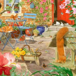 Holdson - Garden Visitors, Squirrels on the Patio 1000 Piece Puzzle