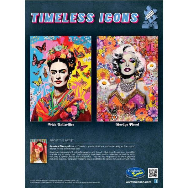 Holdson - Timeless Icons - Frida Butterflies 1000 Piece Puzzle - Image 2