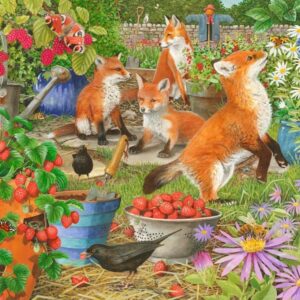 Holdson - Garden Visitors, Foxes in the Veggie Patch 1000 Piece Puzzle